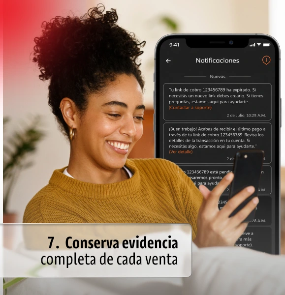 Conserva evidencia completa de cada venta